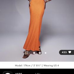 ASOS Design Orange Halter Dress 