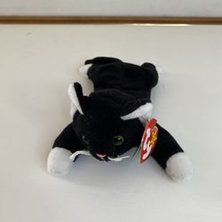 Ty Beanie Baby - ZIP the Black & White Cat (8 Inch) Animal Stuffed Toy