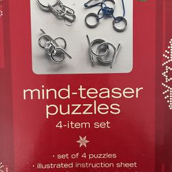 Metal Mind-Teaser Puzzles – 4-Piece Set