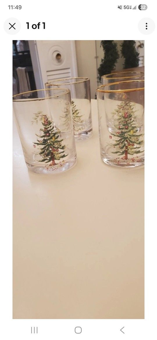 SPODE CHRISTMAS 🎄 HIGH BALL GLASSES SET 4