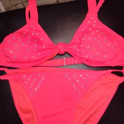 Customize Bling Orangish Pink Bikini
