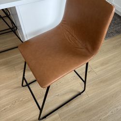 3 Faux Leather Bar Stools