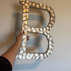 Silver Metal B Wall Decor