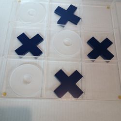 Glass Tic Tac Toe Game With Lid 