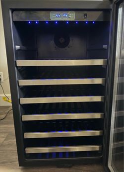 Wine Cooler Refrigerator with Stainless Shelves