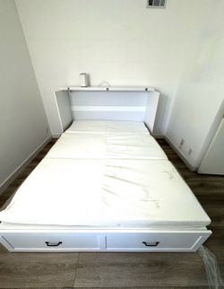 Queen Murphy Cabinet Bed + Mattress — $150 OBO