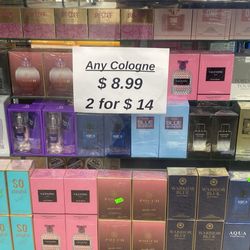 Any cologne $8.99  2 for $14