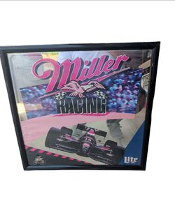 Title:
Vintage 1996 Miller Racing Framed Bar Mirror – Genuine Draft / Lite Indy Car – 22" x 18" – $90 OBO
