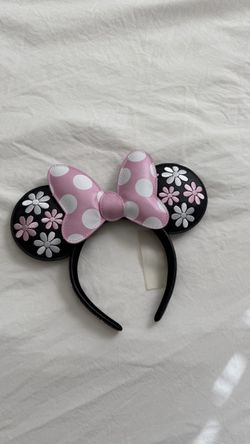 Loungefly Disney floral rock the dots ears headband black /pink