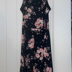 Floral Black Dress