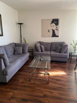 2 sofas and 3 pcs  living room tables