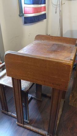 Antique telephone stand with seat