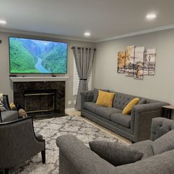 Modern Living Room Set – Sofa, Loveseat & 2 Accent Chairs