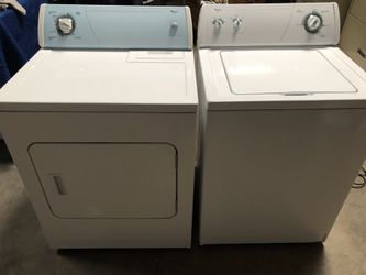 Whirlpool top load washer and gas dryer combo super capacity plus