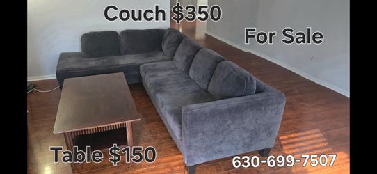Two piece sectional and coffee table Two piece sectional and coffee table