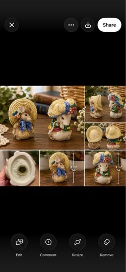 FITZ & AND FLOYD CERAMIC MOUSE MICE SALT & PEPPER SHAKER SET