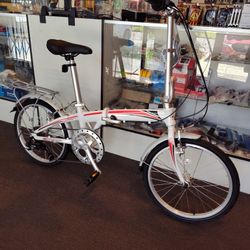 NEW KHS LATTE 7 SPEED ALUMINUM 20 INCH GEARED FOLDING BIKE WHITE