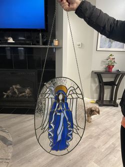 Handmade, Stained Glass, Angel Window Or Wall Piece