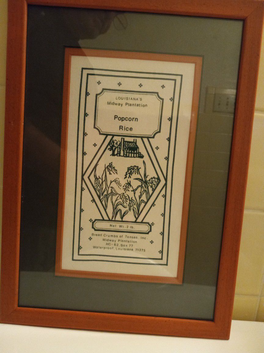 Framed Rice Sack From  The Famous Midway Plantation 