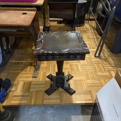 Spanish Pine Carved End Table
