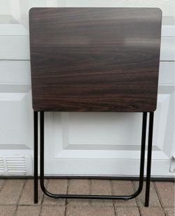 Folding TV Tray Table Dark Walnut