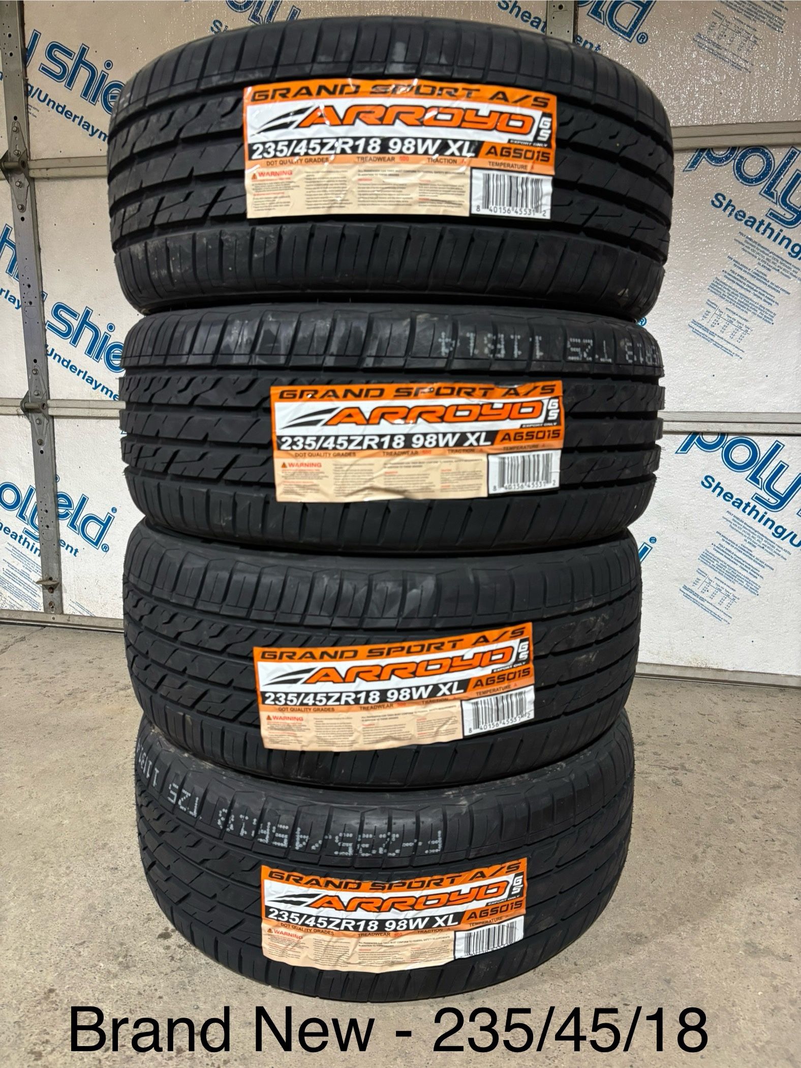 (4) - 235/45/18 Arroyo Grand Sport A/S Tires