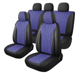 Luxury Faux Leather&Fabric Car Seat Covers Full Set