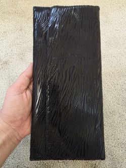Carlos Falchi Fatto a Mano Black Patent Textured Large Clutch Evening Bag