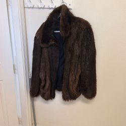 Beautiful Beaver Jacket 100% Beaver Real Fur Oversized Men Or Women.  