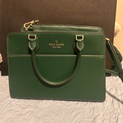 Green Kate Spade Satchel Purse 