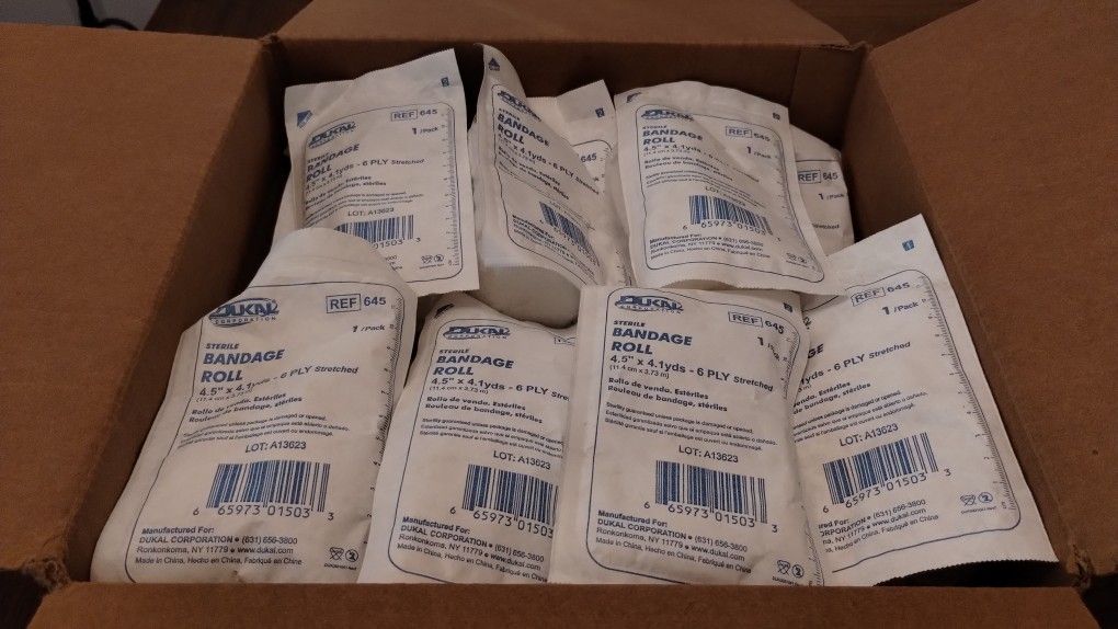 23 Brand New Rolled Gauze In Packaging