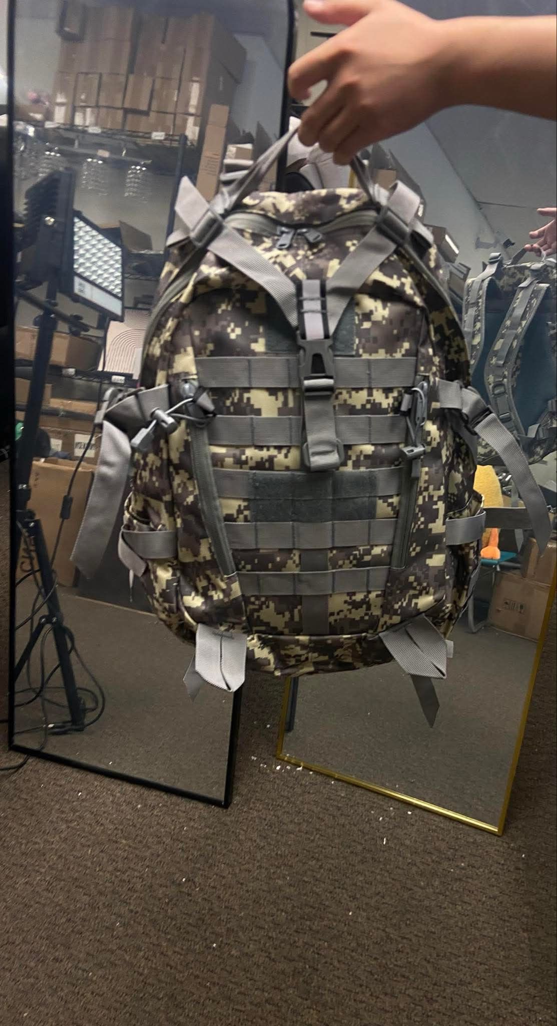 Camouflage Multi High Capacity Functional Backpack Pack, Double Shoulder Hip Belt Bag Packs Water Resitive Bag, Hiking Climbing Outdoor Backpack for M