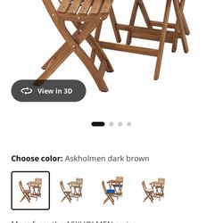IKEA Like New Outdoor Table And Folding Chairs 