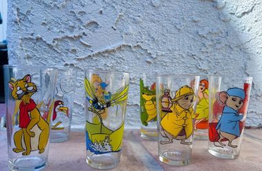 Disney The Rescuers Pepsi Collector Glass Set – Complete Set of 8 Vintage Glasses