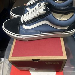 🔥 Vans Old Skool Men’s 9.5 Black/Blue/White  Like New 🔥
