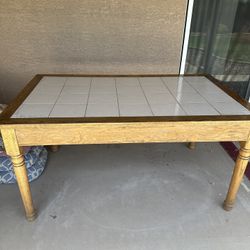 Beautiful Solid Oak With ceramic tile top Table