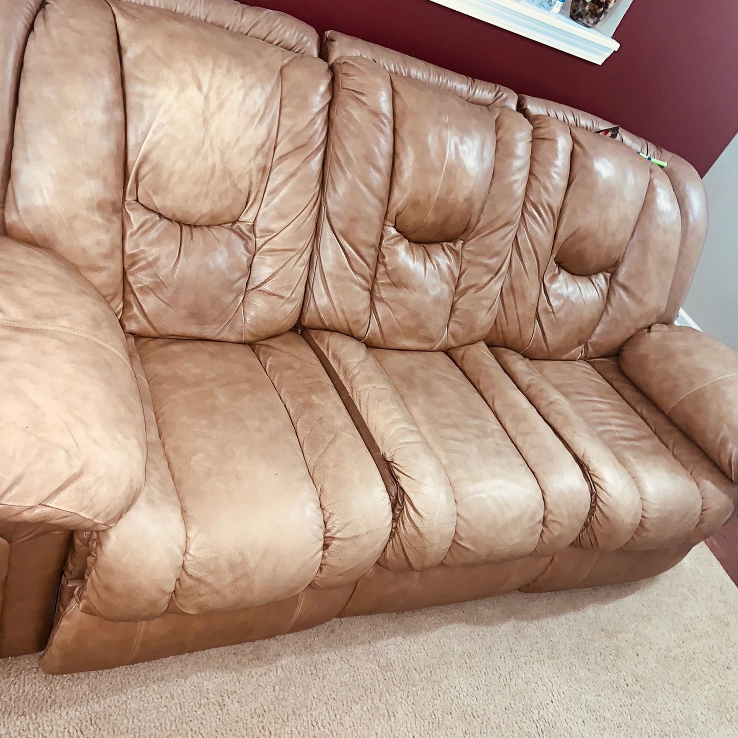 Tan leather Couches