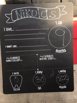 Growing chalkboard for baby