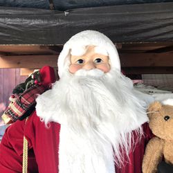 Northlight 60” Traditional Santa Claus with Teddy Bear and Gift Sack Standing Christmas Figure Original $382 Retail For 60” On Amazon $326
