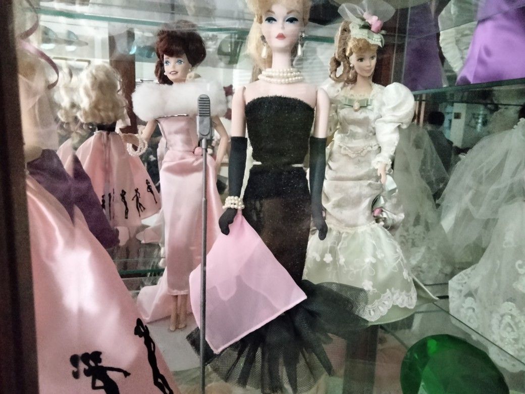 Porcelain Barbie Dolls Out Of Boxes Perfect And Shelf They Start At 100 All The Way Up To The Ballerina Porcelains Are 250