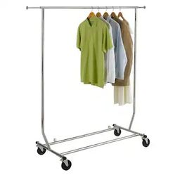 commercial-grade, rolling garment rack.