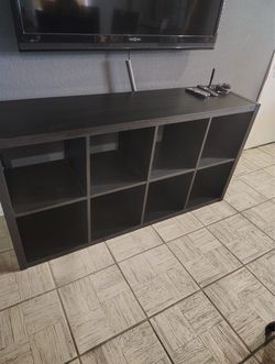Large 8-Cube Storage Organizer / TV Console – Dark Brown