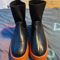 Kids Black and Orange Boots