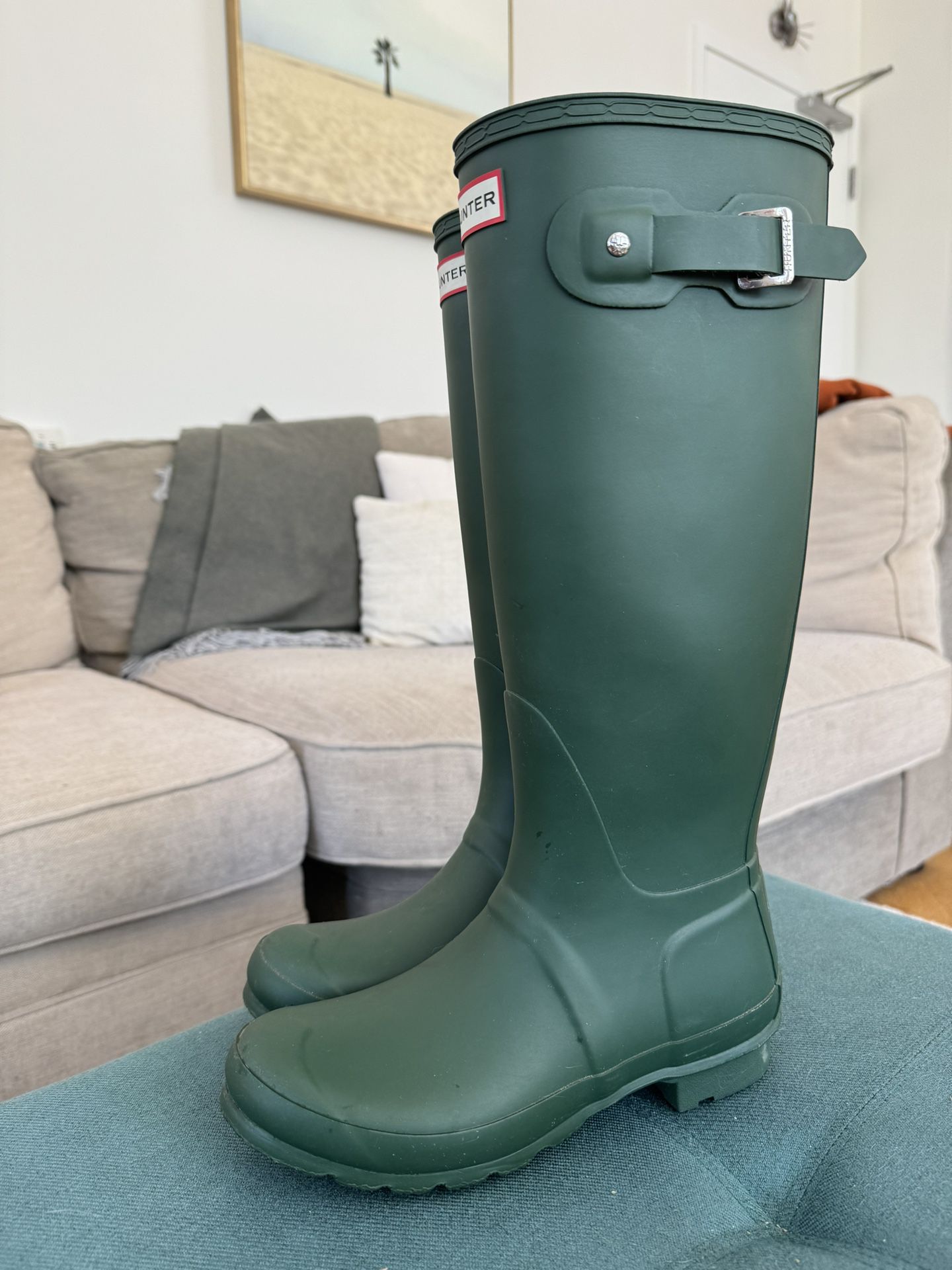 Hunter Green Rain boots 