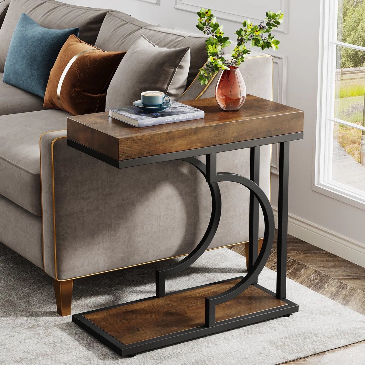 C table , mo dern end t able be dside table with metal frame ( only one ),All Products : American Fashion Style Bags On Sale