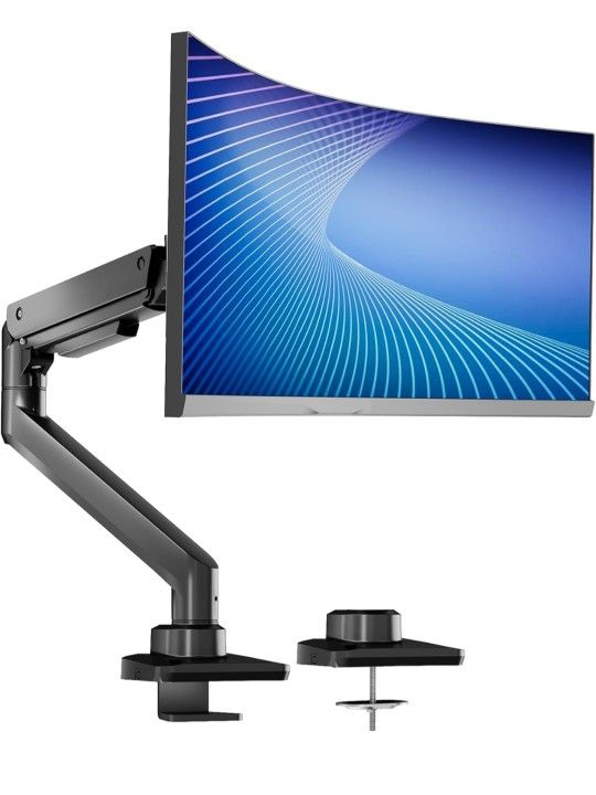 WALI Heavy Duty Monitor Arm, Monitor Stand for Screen up to 49 inch, 44 lbs, Aluminum Ultrawide Computer Mount for Samsung Odyssey G9, Adjustable, Mou