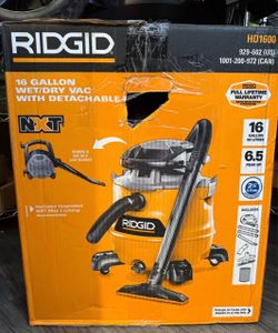 RIDGID 16 Gal. 6.5 Peak HP NXT Shop Vacuum Wet Dry Vac with Detachable Blower, Filter, Locking Hose and Accessories HD1600