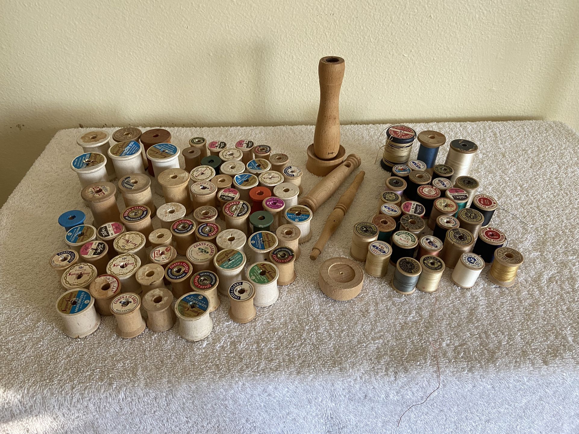 Vintage Wooden Thread Spools