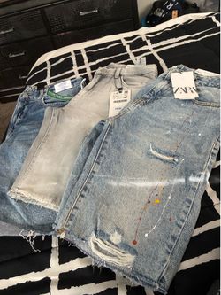 Zara 2 pair and 1 h & m big boy size 13 shorts