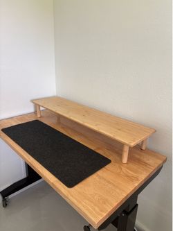 Bamboo Wood Monitor Shelf Riser Stand for Computer or Monitor